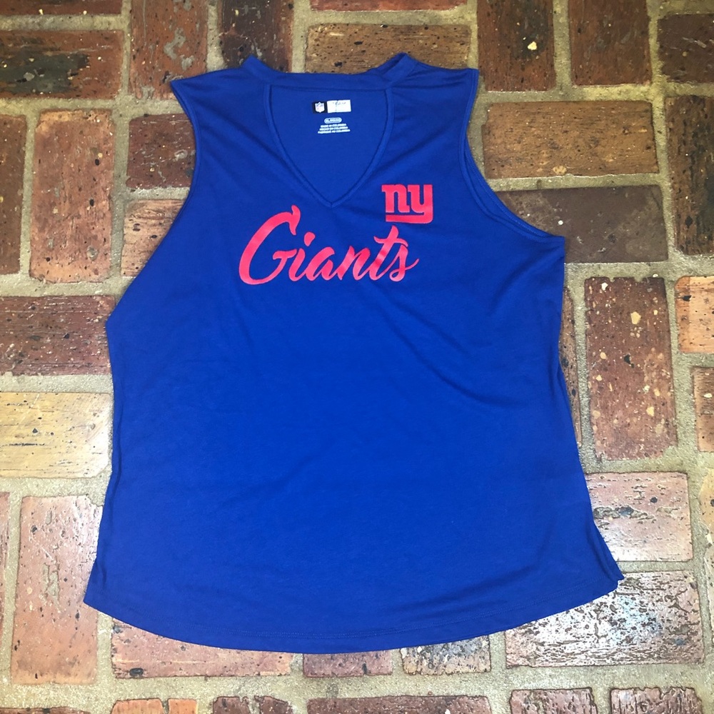 NY GIANTS CUT-OUT V NECK TANK ~ NWOT!